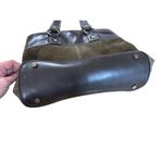 Eddie Bauer Vintage  Brown Leather M Sized‎ Satchel Purse Western City Classic Photo 2