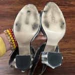 Uterque Gray Velvet Pearl Edgy Feminine Summer Wedding Chic Block Heels Size 37 Photo 5