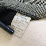 Vintage 80s Glen Plaid Check Black Cream Straight Midi Skirt Classic 16 L Size L Photo 3