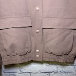 ZARA  Dusty Mauve CROPPED MAXI BOMBER JACKET WITH POCKETS Medium Wool Blend Photo 3