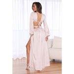 Hello Molly NWT  Fashion Girlie Satin Cut Out Maxi Dress Champagne Size 2 Cocktail Photo 13