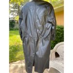 Vintage Gitano Black Leather Trench‎ Coat Longline Button Front Women's L Size L Photo 1