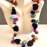 Southwestern Dyed Howlite Natural
Gemstone Statement Necklace With Toggle Clasp Blue Photo 2