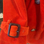 L.L.Bean Orange Corduroy Belted Trench Coat Jacket Women’s Small Petite Size undefined Photo 5