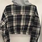 HYFVE BRAND..CROPPED FLANNEL LIKE JACKET BLACK WITH YELLOW(GOLD) STRIPE Photo 6