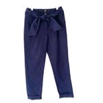 Boden Bude Pleated Tie Waist Navy Blue Trouser Pants size 8 Photo 2