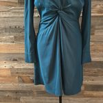 Parker NWT  Teal Long Sleeve Knot Front Dress Size Small Photo 5