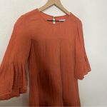 Outerknown Orange Clay Gauze Tiered Dress 3/4 Sleeves Womens Size S Photo 6