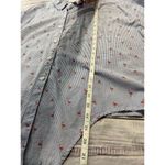 BeachLunchLounge Button Tie Front Shirt Women L Short Sleeve Stripe Flamingo Photo 6