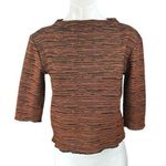 ZARA Women's Brown Black Half Sleeve Knit Mock Neck Cropped Sweater Top Size M Photo 0