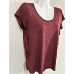 Alo Yoga Cutout Back Short Sleeve Tee Size M Maroon Activewear Athleisure Gym Photo 3