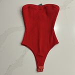NBD  Zhora Red Ribbed Straoless Bodysuit 0145 Photo 5