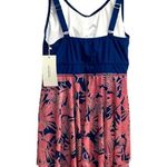 Bloomchic Pink Blue Leaf Floral Design Swimsuit Size 14/16 Photo 1