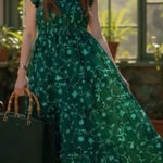 Hill House  The Ellie Nap Midi Dress Emerald Green Botanical XS Dainty Holidays Photo 0