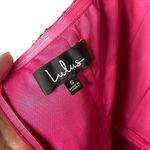 Lulus  Just Like a Movie Satin Strapless Pleated Midi Dress Small Pink Magenta Photo 5