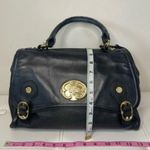 Emma Fox Kiss Lock Black Leather Bag Shoulder Purse Satchel Photo 11