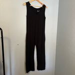 ALBION FIT Albion Yes Please Black Sleeveless Wide Leg Jumpsuit‎ Drop Crotch Photo 2
