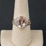 ✨ 14K Gold Morganite & Diamond Ring | Oval Cut 12x10mm | Size 7 Photo 0