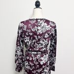 Bardot Jolie Floral V Neck Cuff Sleeve Sheer Lattice Ruffle Midi Dress Small 6 Photo 6