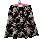Ann Taylor Brown with Embroidered Palms Lined Skirt 4 Photo 0