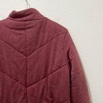 Three Dots [] Red Quilted Knit Fleece Mock Neck Full Zip Jacket Size Medium M Photo 6