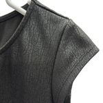 Bebop  Black Leather Look Cap Sleeve Zip Back Stretch Mini Dress Size Large Photo 7