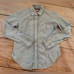 Lilly Pulitzer  Womens Long Sleeve Button Up Shirt Size 8  Striped Ruffle Zebra Photo 0