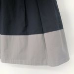 Vince Size 2 Pleated A Line Skirt Navy Blue Gray Color Block Stretch Above Knee Photo 2