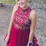 Red Two Piece Prom Dress Size 6 Photo 0