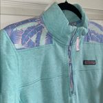 Vineyard Vines  Womens Limited Edition Turquoise Pullover w/ Lilac/Pink Leaf Sz M Photo 7