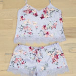 International Concepts Womens Pajama Set Size XL Purple Floral Lace Romantic Photo 0