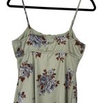 Thirty Thirty Y2K Babydoll Floral Satin‎ Maxi Slip Dress Size Large Feminine Green Photo 4