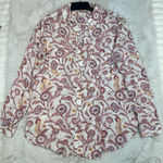 Pilcro  Anthropologie Long Sleeve Blouse Womens Medium  Pink  Floral Photo 0