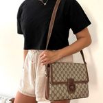 Gucci GG Supreme Brown Coated Canvas and Leather Bag Photo 13
