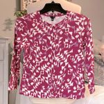 Rafaella Sweater Cardigan Lightweight Petite S New Fuchsia Pink Purple Cotton Photo 3