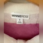 Minnie Rose  Cotton Cashmere Collared V-Neck in Raspberry. Size Medium. Photo 5