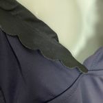 J.Crew  Swimsuit One Piece Scalloped Neckline Deep V-Neck Size 10 Navy Blue‎ Photo 10