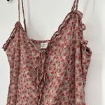Dress Forum  Mini Slip Dress Pink Ditsy Floral Ruffle Smocked Boho Y2K Size M Photo 2