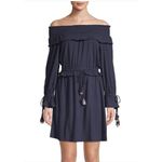 Rebecca Minkoff  Dress Womens Small Blue Isla Off Shoulder Tassel Boho Festival‎ Photo 3