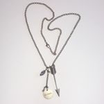 Bronze Tone Brass Tone Boho Dream Arrow CZ Rhinestone Pendant Necklace Photo 3