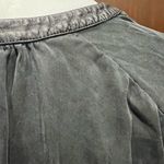 Vince  Charcoal V-Neck Silk Top leather neckline Photo 4