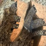 Corkys Black and Gold Wedge Sandals Size 8.5 Photo 2