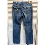 Silver Jeans Suki Surplus Straight Med Wash Low Rise Embroidery Size 31/32 Logo Photo 2