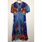 Carolina Constas Greta Midi Dress Frutas Womens Blue Large Photo 1