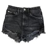 ZARA Black Distressed cutoff Jean Shorts denim casual every day summer Photo 1