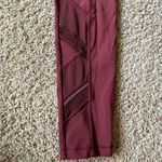 Lululemon  Burgundy Full-Length Leggings | Size 6 | Mesh detailing on sides Photo 1