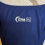 Zyia  Racerback sheer stripped side ruched tie top Photo 4