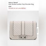 Rebecca Minkoff Light Gray Edie Quilted Leather Flap Shoulder Bag Photo 15
