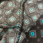 Torrid Wide Leg Diamond Print Black Turquoise Palazzo Trouser Capri Pants Size 2 Photo 6