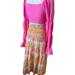 Bohemian Orange Maxi Skirt Size M Photo 2